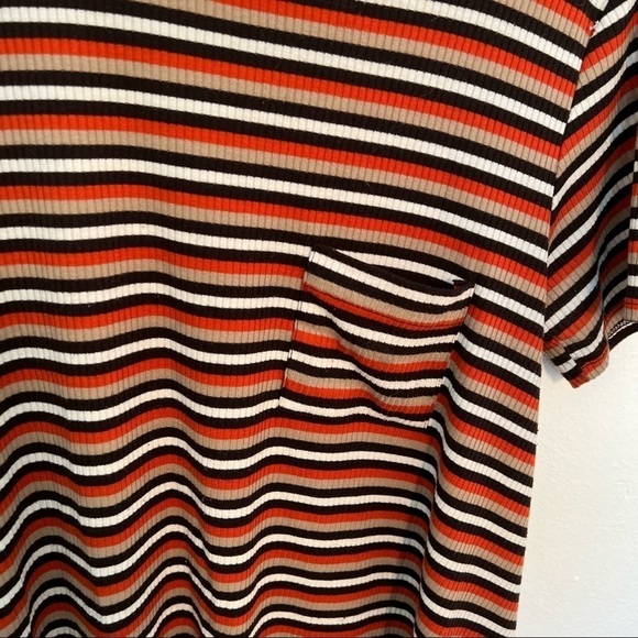 LuLaRoe Carly Dress Ribbed Orange Brown Stripes - Picture 5 of 10